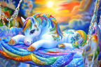 Colorful unicorn easy-piece puzzle for older adults