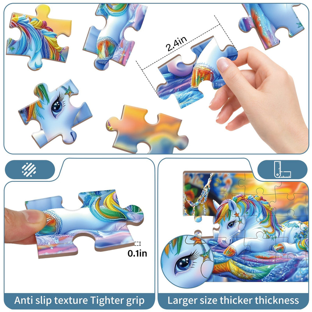 Easy-grip thick large jigsaw pieces with anti-slip texture for seniors