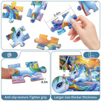 Easy-grip thick large jigsaw pieces with anti-slip texture for seniors