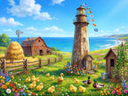Farm and lighthouse 25-piece puzzle for older adults
