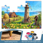Precision-cut colorful large puzzle pieces designed for seniors