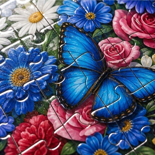 Close-up of detailed colorful puzzle artwork