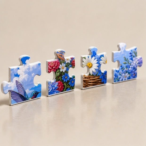 Thick puzzle pieces with smooth white-core edges